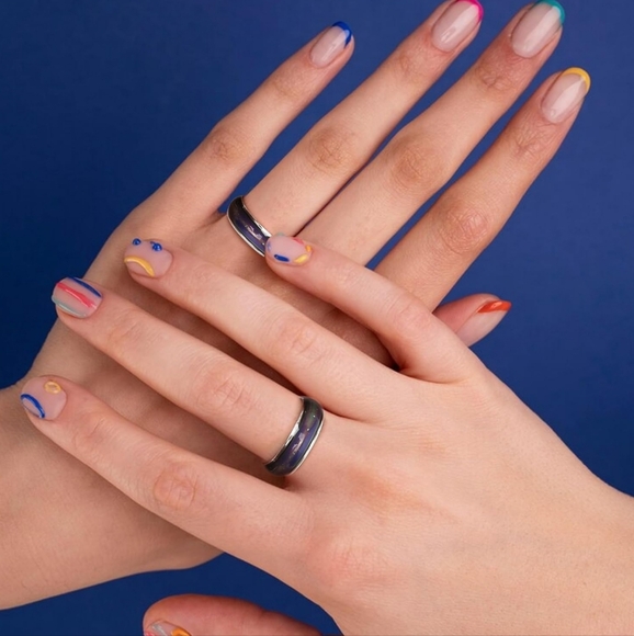 Color Changing Mood Ring NWT Sz.8 New Unisex Goldtone With Enamel inlay. - Picture 6 of 12